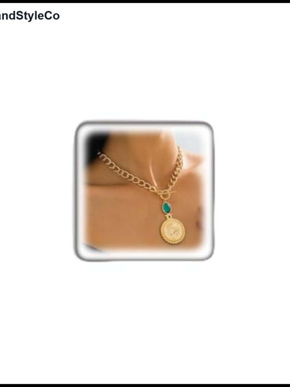 Chunky Cameo Pendant Necklace, Zinc Alloy, Gold Tone, Gift